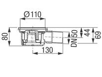 Corp sifon Kessel, Superplat, SYSTEM 100, cu evacuare laterala Ø50